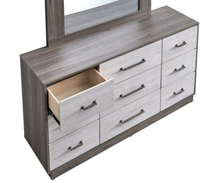 English Elm Aberdeen Six Drawer Wide Dresser Wood Grain Laminate Gunmetal Hardware Bedroom Storage B078P497933