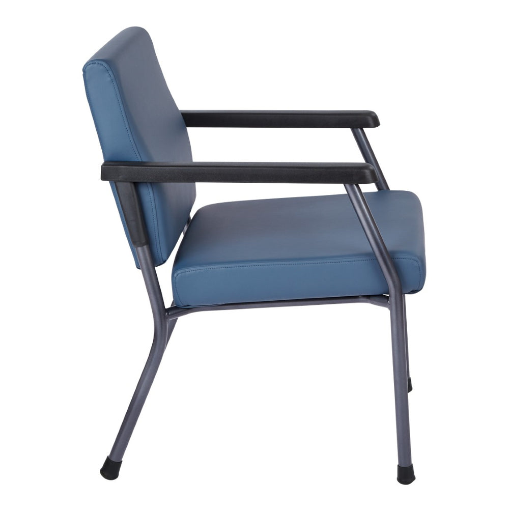 OSP Home Furnishings Bariatric Guest Chair with Reinforced Metal Frame and Pu Arm Pads for Medical Waiting Rooms BC9601-R105