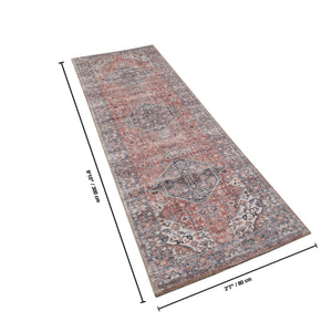 English Elm Majestic Persian Medallion Runner Rug Stain Resistant Polyester for Hallway Entryway B186P428881