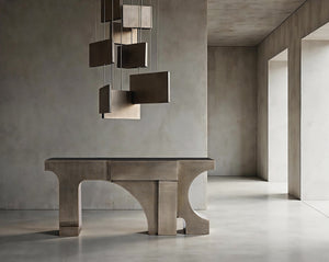 Bernhardt Bernhardt Sculptural Argos Console Table With Aged Brass German Silver Cladding, 72" X16" X32" 357927