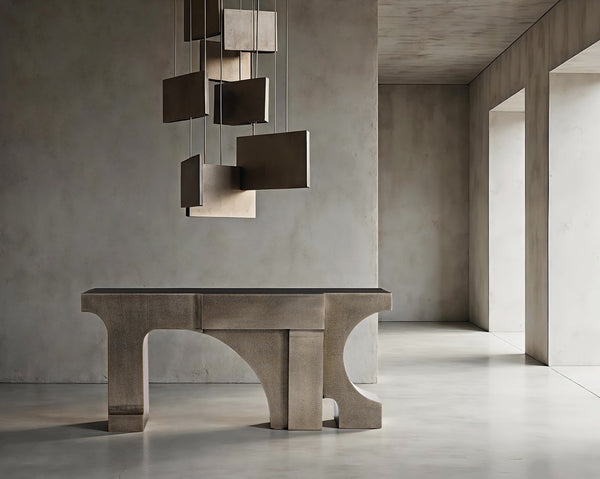 Bernhardt Bernhardt Sculptural Argos Console Table With Aged Brass German Silver Cladding, 72" X16" X32" 357927