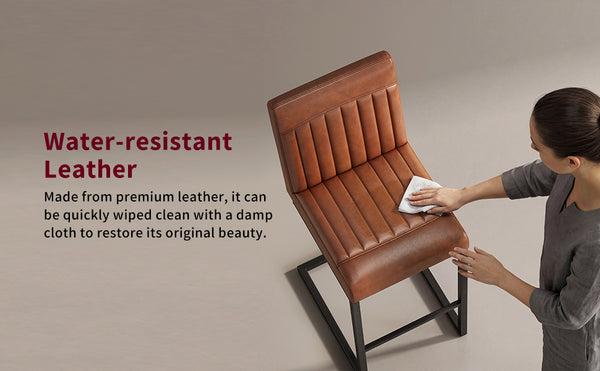 English Elm Faux Leather Counter Stools Set of Two Ergonomic Curved Back Metal Frame Kitchen Seating W5096P400642