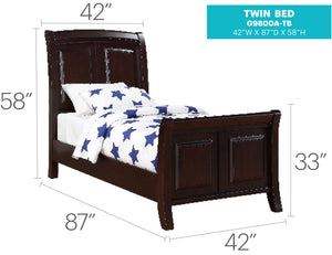 English Elm Elegant Transitional Twin Bed In Rich Cappuccino Finish - Durable, Stylish, Easy Assembly & Versatile Design B078S00527