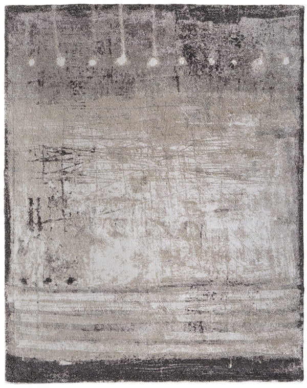 Feizy Rugs Skyview Abstract Gradient Rug - Plush Polypropylene Machine-made Piece With Mineral Colors & Texture Gray,Ivory,Taupe Polypropylene Skv39qafivygryf10