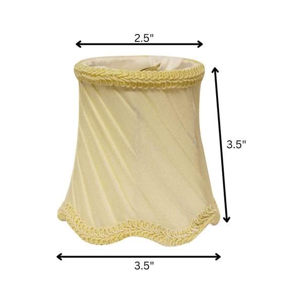 English Elm Slant Silk Chandelier Shades Set of Six with Pleated Texture and Braided Trim B075101694