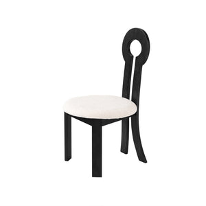 English Elm Vintage Rubber Solid Wood Dining Chair Set of 2 — Plush Berber Fleece Upholstery, Water & Stain Resistant, 280 lb Capacity Black,White W1535P281504