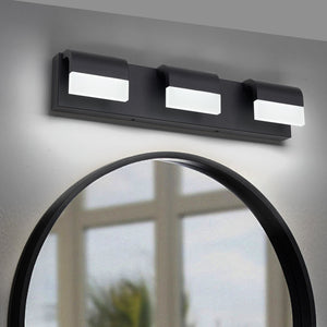 English Elm LED Contemporary 3-Light Matt Black Bathroom Vanity Light Fixture Over Mirror Dimmable 6000K PMID W2312P374894