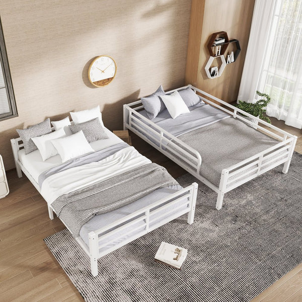 English Elm Metal Full Xl Bunk Bed For Teens & Adults - Space-Saving, Durable Steel Frame, No Box Spring Needed! W1580S00125