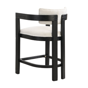 English Elm Christopher Knight Home® - 26" Contemporary Upholstered Counter Stool Set of 2 with Curved Solid Wood Back, Durable Rubberwood Frame Beige,Black N771P361764H