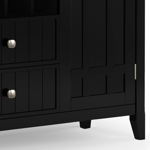 English Elm Bedford Sideboard Buffet With Wine Rack - Elegant Black Storage Solution For Dining & Living Spaces B136P158481