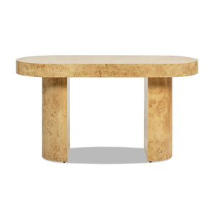 English Elm Jennifer Taylor Home - Jesse 55.5" Oval Computer Desk - Stylish Mid-Century Design In Warm Burl Wood For Modern Workspaces B2719P238529