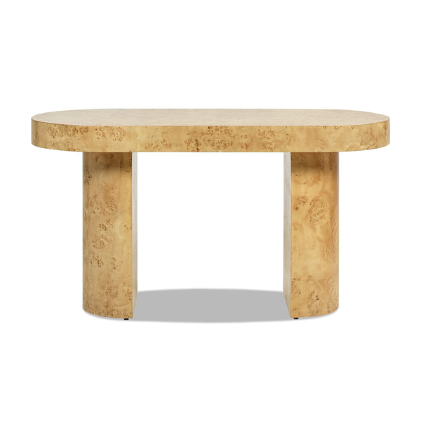 English Elm Jennifer Taylor Home - Jesse 55.5" Oval Computer Desk - Stylish Mid-Century Design In Warm Burl Wood For Modern Workspaces B2719P238529