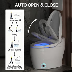 English Elm Smart Bidet Toilet with Auto Open Seat Heated Wash Warm Air Dry and Remote W3133P384770