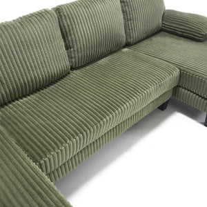 English Elm Modern U-Shaped 4-Seat Sofa With Double Chaise - Luxurious Velvet Couch For Stylish Living Spaces W2705S00016-GIGA