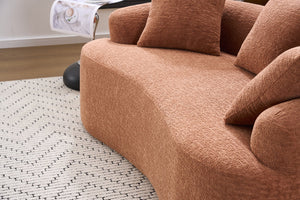 English Elm Ly-025s Chenille Curved Loveseat Compact Sofa with Spring Support for Small Spaces W2231P495049