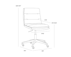 Sunpan STINSON OFFICE CHAIR - Mid-Century Modern Comfort in Hailey Moon or Kona Camel Upholstery 112332