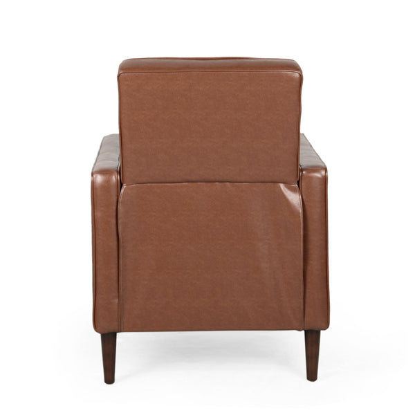 English Elm Christopher Knight Home® - Fabric Recliner Chair Mid-Century Modern Pushback Single Sofa with Tufted Cushion, Birch Legs, Cozy Comfort Light Brown 60741.00PUCOGN