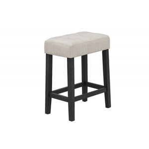 English Elm 3-Piece Modesta Faux Marble Counter Height Dining Set with Tufted Upholstered Stools, Espresso Legs B011S01934