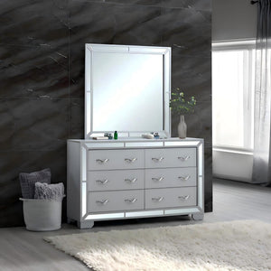 English Elm Murry Five Drawer Glam Dresser with Mirror Trim Fronts and Chrome Crystal Pulls B078P473041