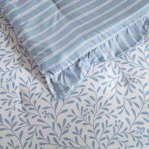 English Elm 5-piece King Comforter Set Soft Microfiber Printed Bedding with Coordinated Shams and Pillows Blue B035P482939