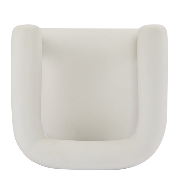 English Elm Christopher Knight Home® - Modern Upholstered Round Arm Accent Chair with Velvet Finish, Elegant Curved Back and Three Legs Design Beige 30.5 L x 29 W x 14.5 H N776P216194I