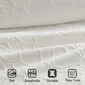 English Elm 3PCS King Bedspread Set - 120"x108" Lightweight Cotton-Blend Coverlet with 2 King Shams, Breathable B035P341101