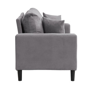 English Elm 57 Inch Compact Upholstered Loveseat with Hardwood Frame for Modern Living Spaces Light Gray W311P221207