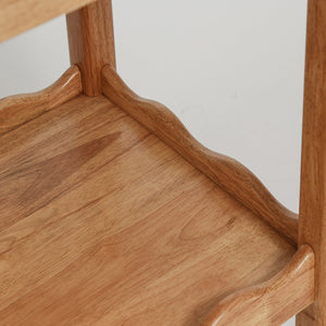 English Elm Solid Rubberwood Two Tier Rolling Table with Locking Casters for Modern Living W3040P455688