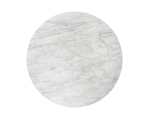 Sunpan Damon Bistro Table - Elegant Gold Base With Unique Matte White Marble Top For Modern Spaces White Marble 104426