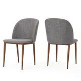 Christopher Knight Home® - Noble House - Anastasia Light Grey Fabric Dining Chairs - Set of 2