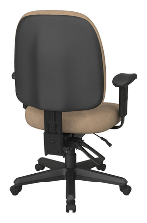 OSP Home Furnishings Ergonomics Chair Adjustable Lumbar Support Home Office Seat with Greenguard Certified Foam Angora 43808-K014