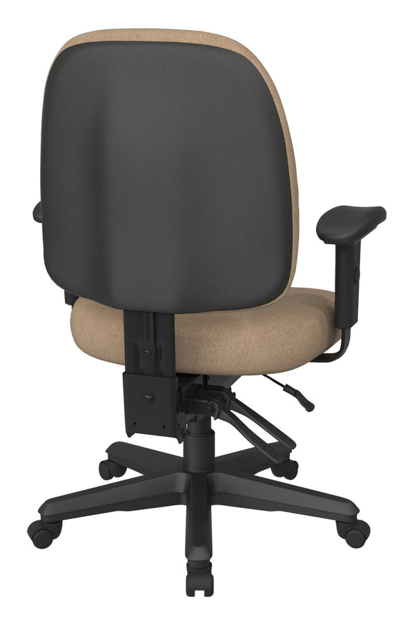 OSP Home Furnishings Ergonomics Chair Adjustable Lumbar Support Home Office Seat with Greenguard Certified Foam Angora 43808-K014