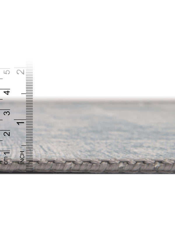 Unique Loom Timeless Peter Machine Made Abstract Rug Ivory, Teal 5' 1" x 8' 0"