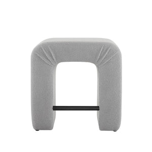 English Elm Christopher Knight Home® - 24'' Boucle stool with inverted U design, cozy loop-pile seating, durable rubberwood footrest, modern set of 2 Grey N780P187017G