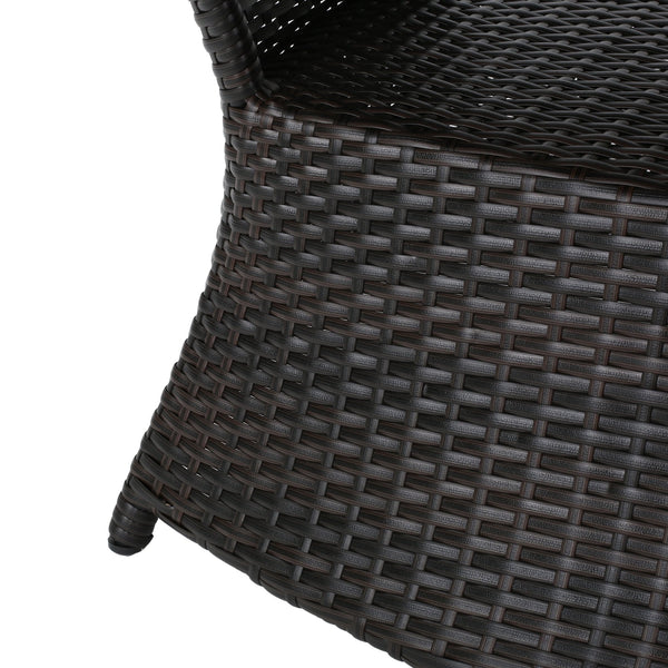 English Elm Christopher Knight Home® - BERKELEY Rattan Wicker Side Table with Iron Frame — Weather-Resistant Outdoor Accent Table, 35" Brown Multi 59109.00