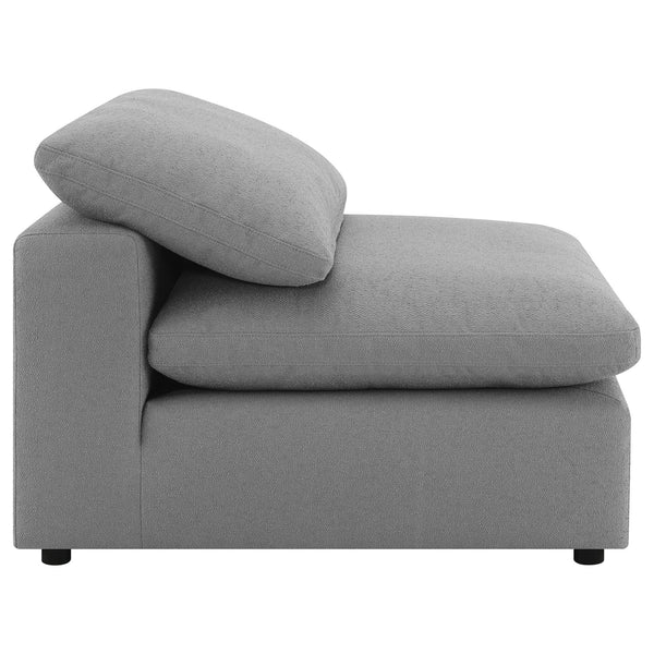 English Elm Segoura Plush Grey Boucle Armless Chair — Modern Boxy Upholstered Seat with Cushiony Pillows, 33"H B062P375521