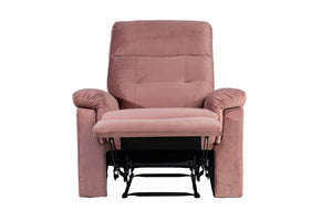 English Elm Single Tufted Velvet Manual Recliner with Plush Headrest for Living Room Comfort B089P240498