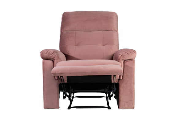 English Elm Single Tufted Velvet Manual Recliner with Plush Headrest for Living Room Comfort B089P240498
