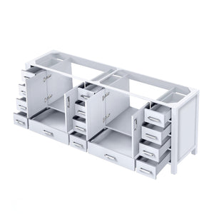 English Elm White Double Bath Vanity 84-in W x 22-in D with Soft-Close Drawers, 14 Drawers & Cabinet Storage B2731P258963