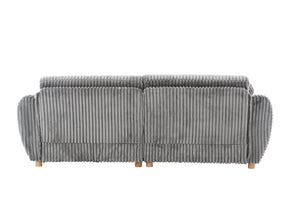 English Elm Modern Corduroy Sofa Couch - 84" Stylish Grey Sectional Love Seat For Apartment & Home Office Comfort W2363S00077