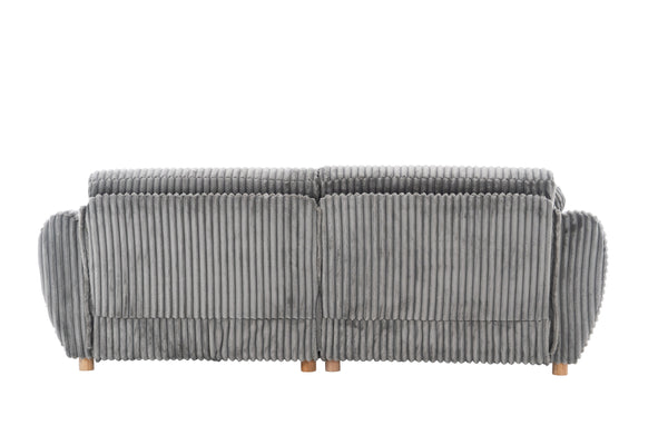 English Elm Modern Corduroy Sofa Couch - 84" Stylish Grey Sectional Love Seat For Apartment & Home Office Comfort W2363S00077