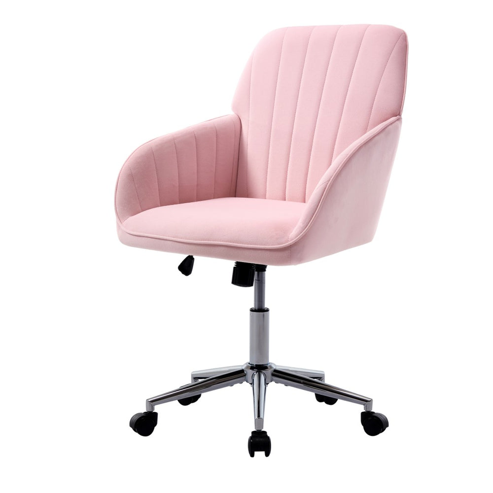 English Elm Ty Velvet Swivel Chair – Ergonomic Office Seating With Plush Memory Foam, Stylish Baby-Pink Design W2311P295812-GIGA