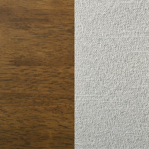 English Elm Warren Dark Brown Upholstered Dining Chairs Set of 2 — Tapered Leg, Rectangular Back, Beige Fabric Comfort B062P374088