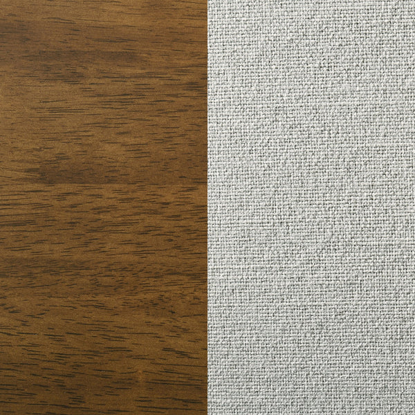 English Elm Warren Dark Brown Upholstered Dining Chairs Set of 2 — Tapered Leg, Rectangular Back, Beige Fabric Comfort B062P374088