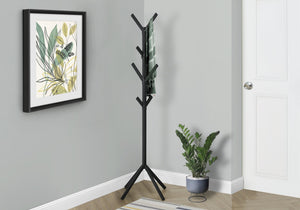 English Elm Coat 4-Tier Free-Standing Hall Tree with 8 Hooks and Sturdy 4-Prong Base for Entryway Organization and Style Black 30 L x 9 W x 2 H B2710P218922