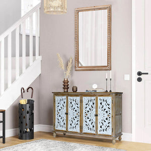 English Elm 22x30 Wood Framed Mirror Antique Natural Farmhouse Wall Mounted Rectangle Vanity Mirror with Beaded Trim for Bathroom Bedroom Hallway W2295P290649