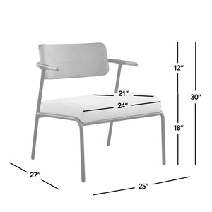 English Elm Jennifer Taylor Home - Kelvin Cream Upholstered Accent Arm Chair with Black Metal Frame, Mid-Back, Compact Comfort B2719P328582