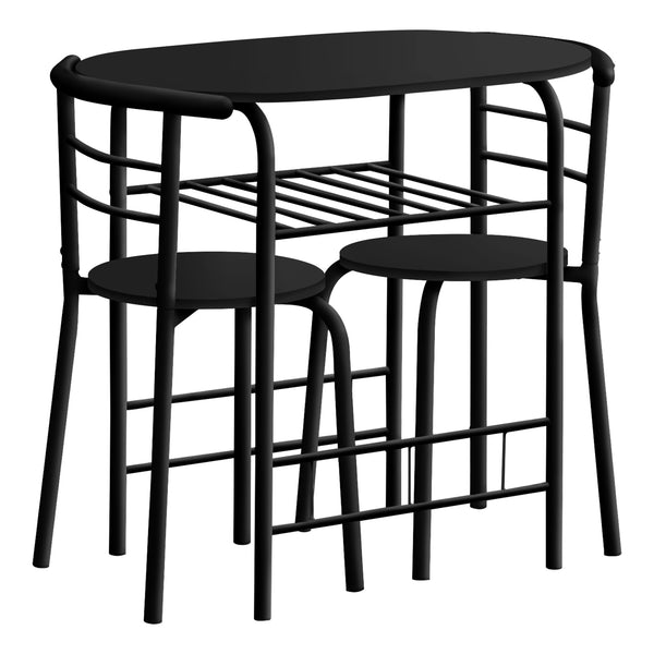 English Elm Dining Small 3-Piece Table Set for Apartments and Nooks — Easy-Clean Laminate Top, Space-Saving Chairs, Modern Design Black 36 L x 24 W x 6 H B2710P218844