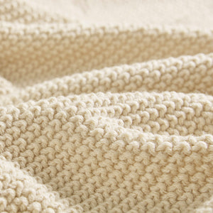 JLA Home INK+IVY - Throw ultra-soft knit 50x60 inch cottage-style acrylic throw — machine washable, durable cozy layer Ivory II50-734