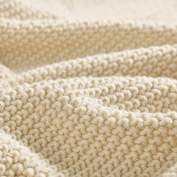 JLA Home INK+IVY - Throw ultra-soft knit 50x60 inch cottage-style acrylic throw — machine washable, durable cozy layer Ivory II50-734